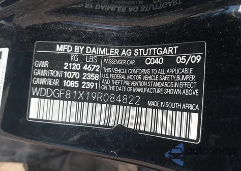 2009 Mercedes-Benz C 300 Luxury 4Matic/Sport 4Matic z USA, uszkodzony, nr VIN WDDGF81X19R084822